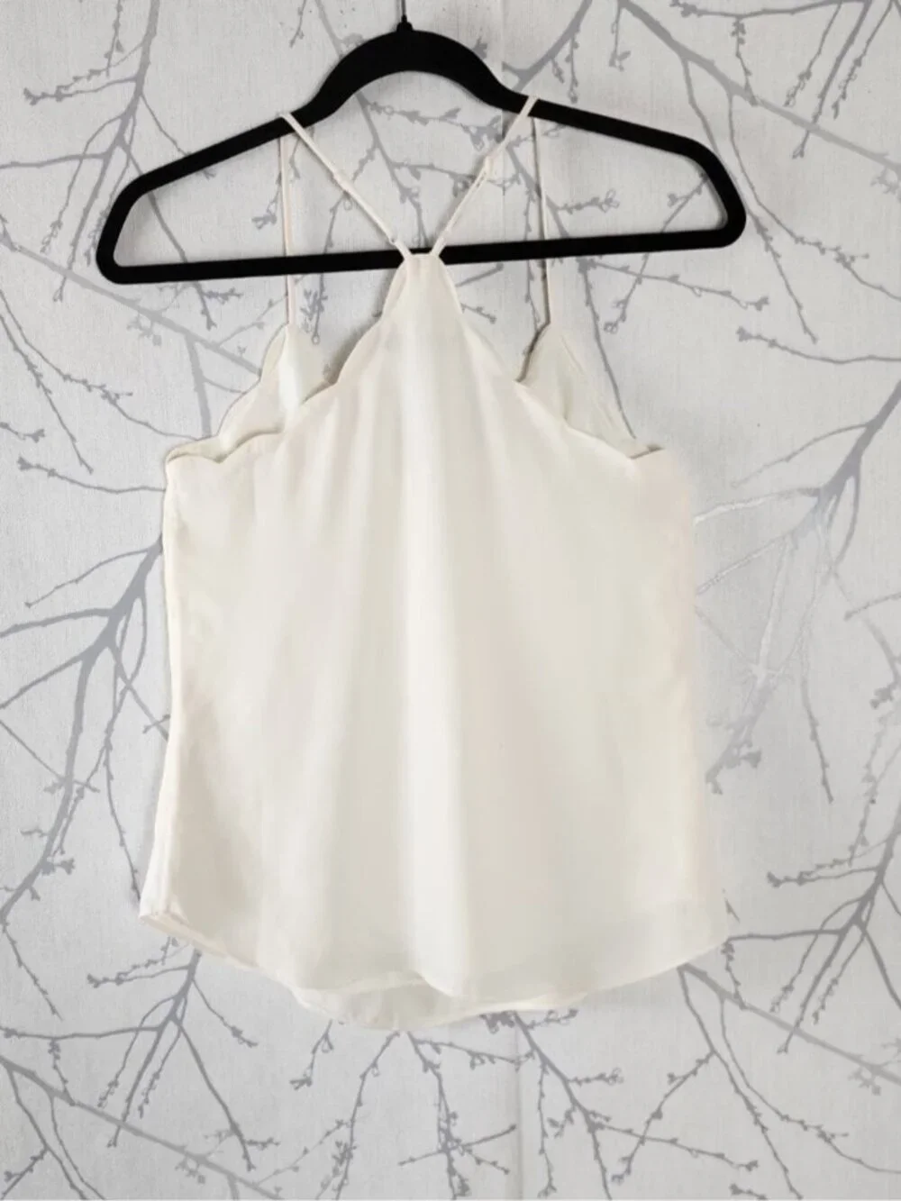 J. Crew Ivory Strappy Scalloped Cami